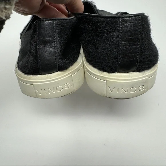 Vince Black Calf Hair Slip On Sneakers - Picture 7 of 9